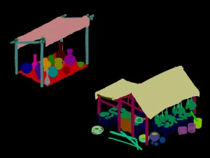 city small store - pork shop 3D Model