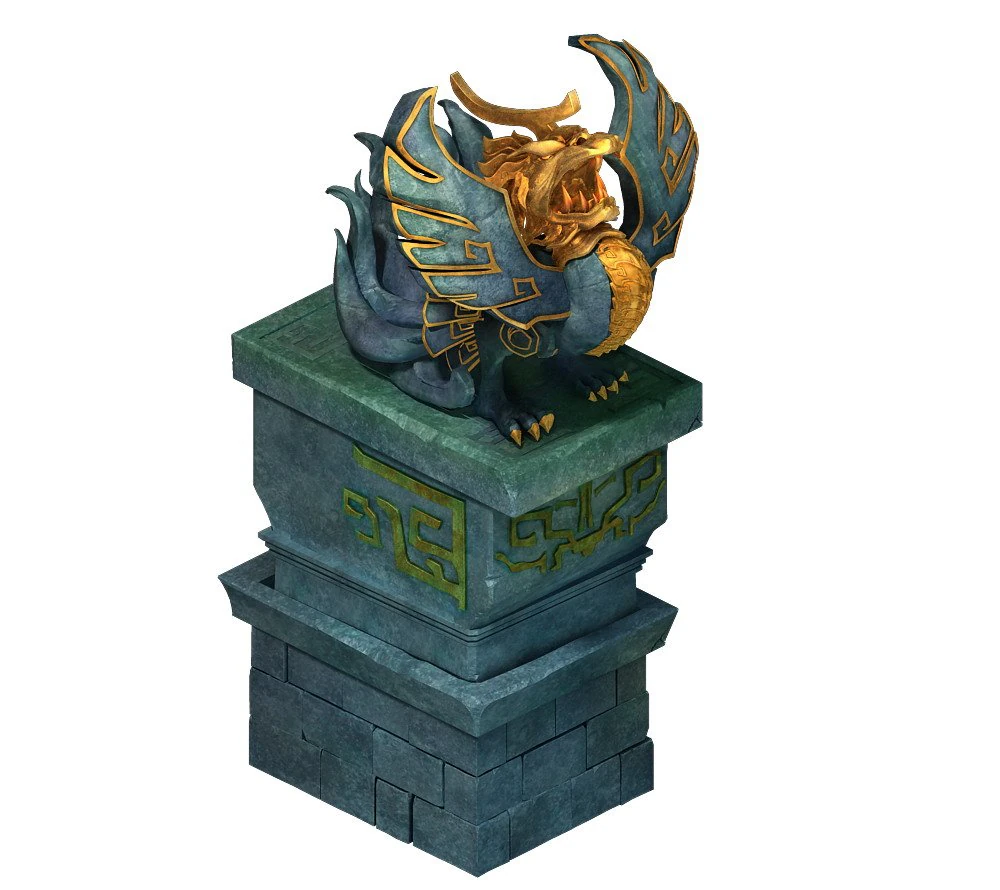 gate guardian beast - statue 3D Model .c4d .max .obj .3ds .fbx .stl .blend 