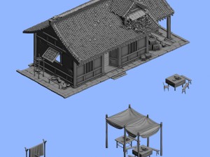 ancient architecture - residential 043 3D-Modell