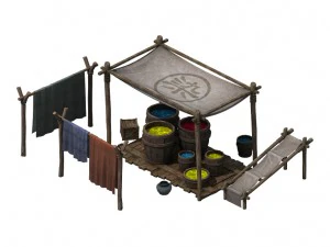 antiguo peque&ntilde;o cuadrado de tela Modelo 3D