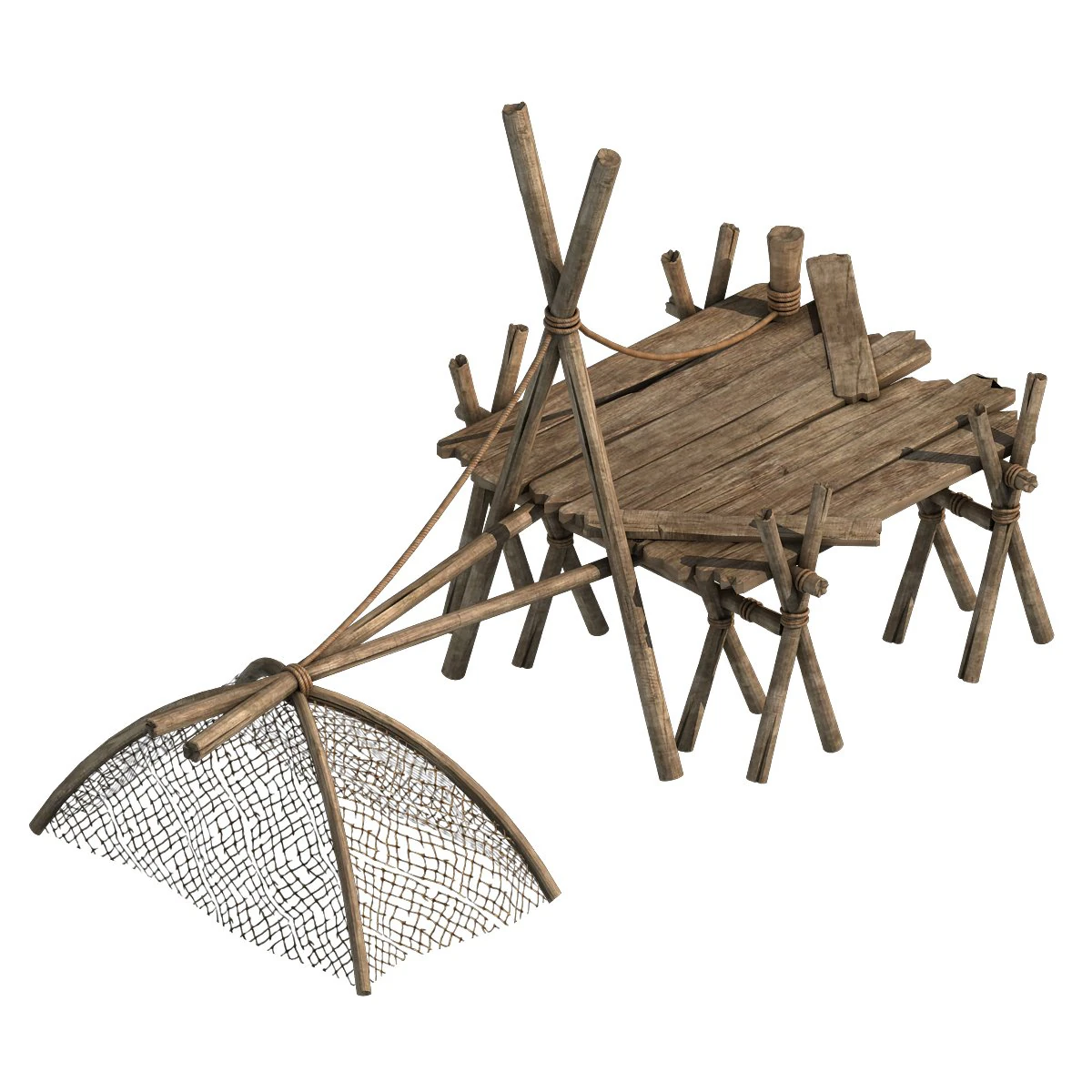 river side - fishing device 01 3D Model .c4d .max .obj .3ds .fbx .stl .blend