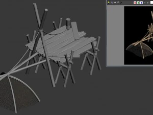 river side - fishing device 01 3D Model