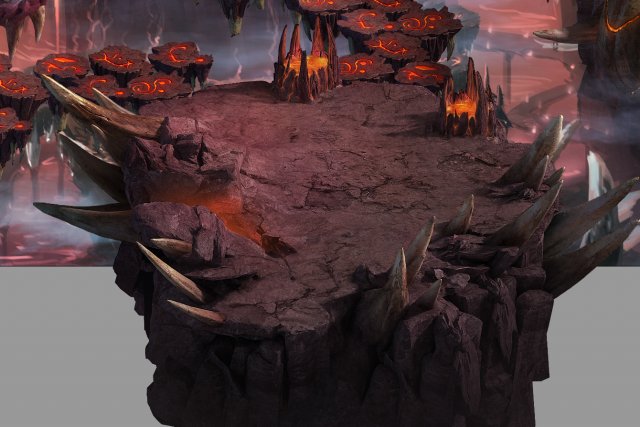 flaming cave - middle and lower surface 3D 模型 .c4d .max .obj .3ds .fbx .stl .blend 