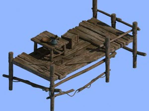 wooden board - small pier 3D Model