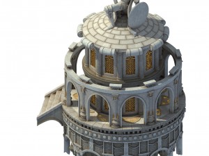 god of the country - white small turret 3Dモデル