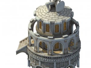 god of the country - white small turret 3D Model