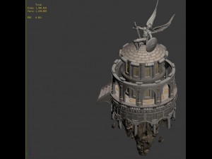 god of the country - white small turret 3Dモデル