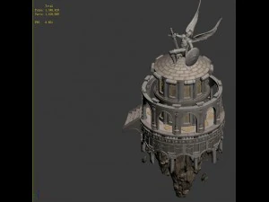 god of the country - white small turret 3D Model