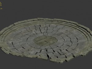 fairy town - statue under the disc 3D Model