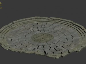 fairy town - statue under the disc 3D Model