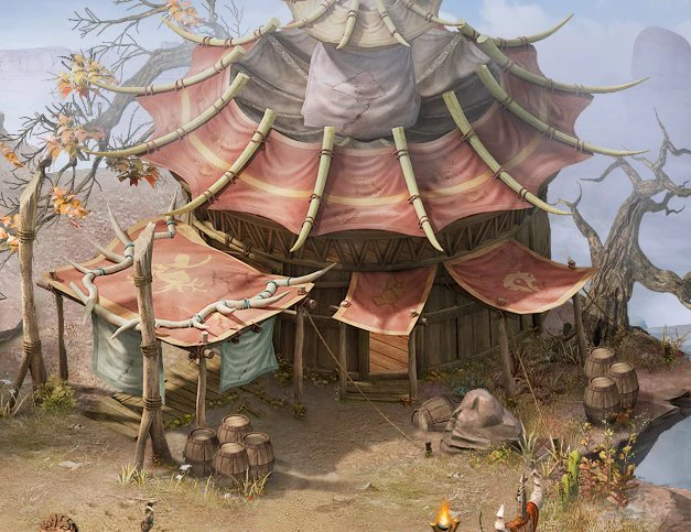 forgotten tribe - tent 02 3D Model .c4d .max .obj .3ds .fbx .stl .blend 