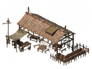inn - tea - snacks - shops 3D Model