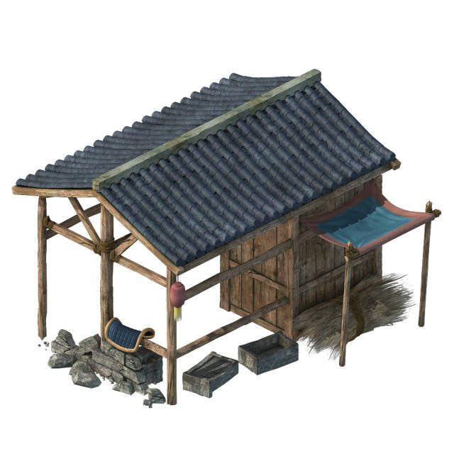 station building - stables 034 3D Model .c4d .max .obj .3ds .fbx .stl .blend 