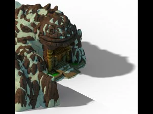 white camel mountain - giant frog house 3D Model