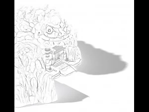 white camel mountain - giant frog house 3D Model