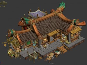 city -npc liu old man home Modèle 3D