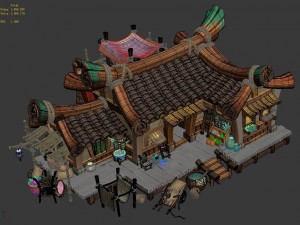 city -npc liu old man home Modèle 3D