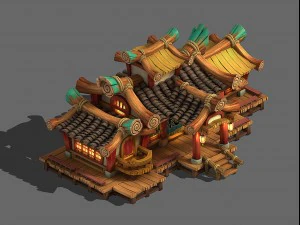 ville - auberge 61 Modèle 3D