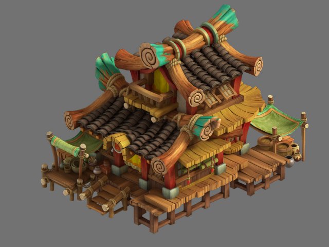 city - grocery store 32 3D 模型 .c4d .max .obj .3ds .fbx .stl .blend 