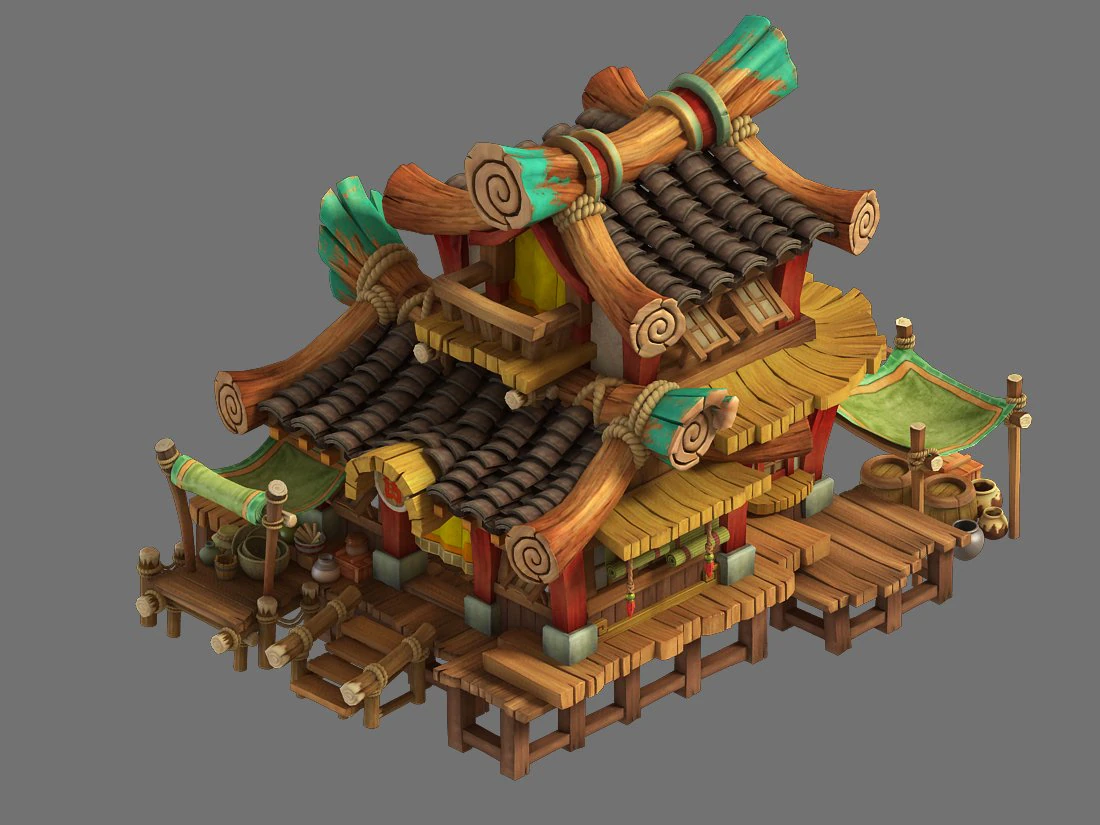city - grocery store 32 3D Model .c4d .max .obj .3ds .fbx .stl .blend 