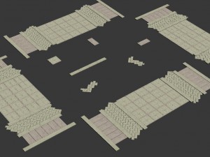 ancient capital building - floor tiles Model 3D