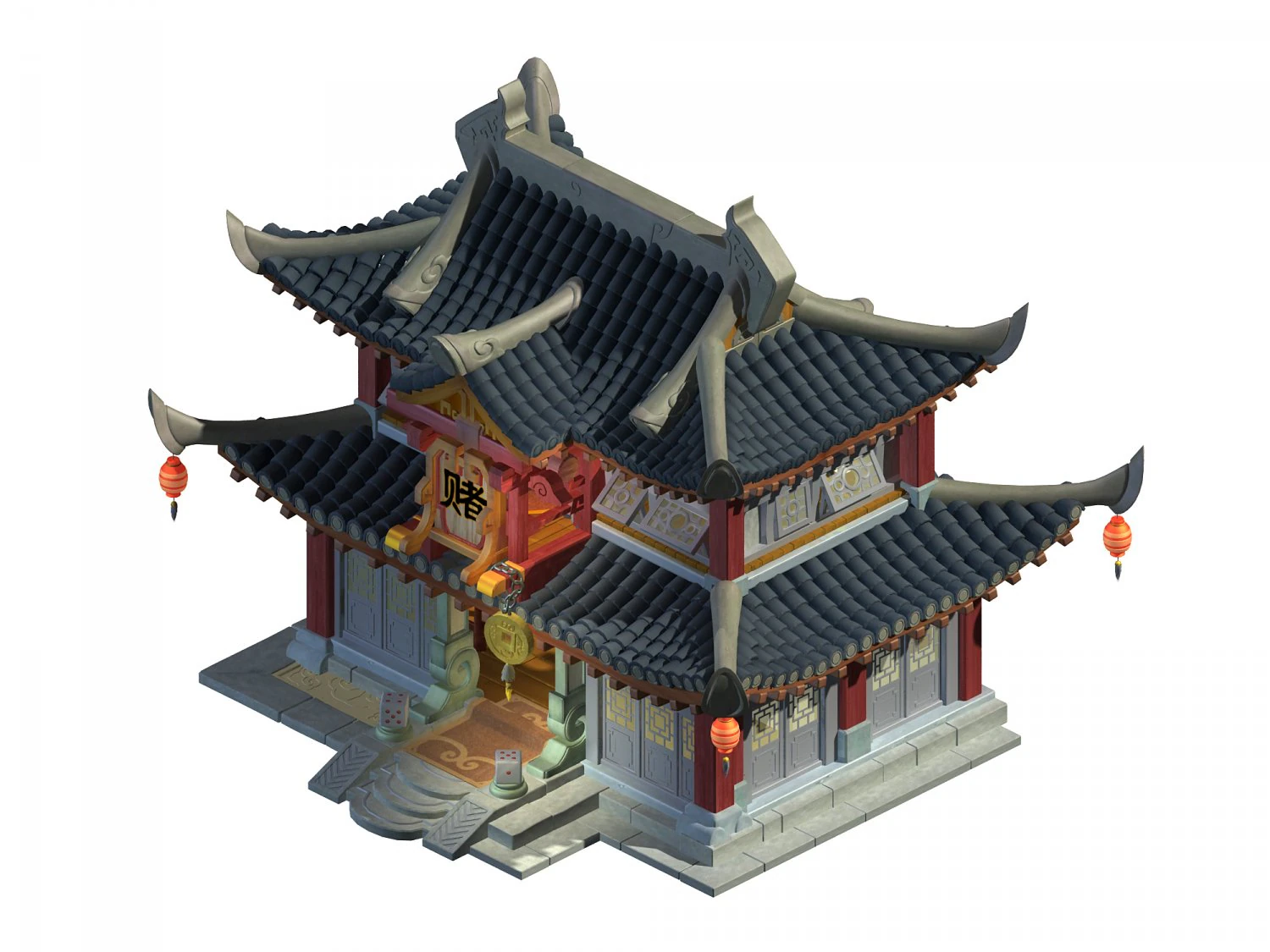 ancient capital architecture - gambling square 3D Model .c4d .max .obj .3ds .fbx .stl .blend