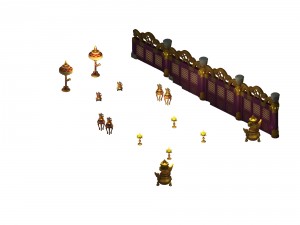 ancient capital building - royal palace floor - right side wall 3D Model