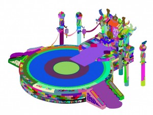 ancient capital building - wedding table Modello 3D