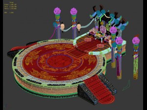 ancient capital building - wedding table Modello 3D