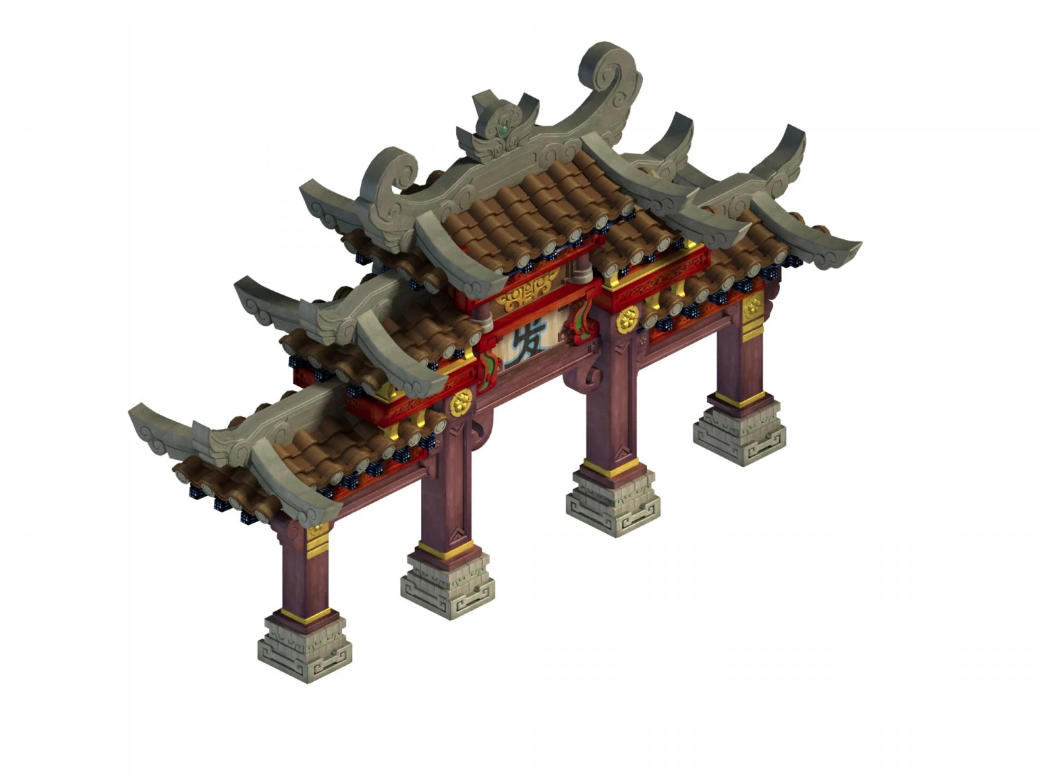 ancient capital building - arch 3D Model .c4d .max .obj .3ds .fbx .stl .blend 