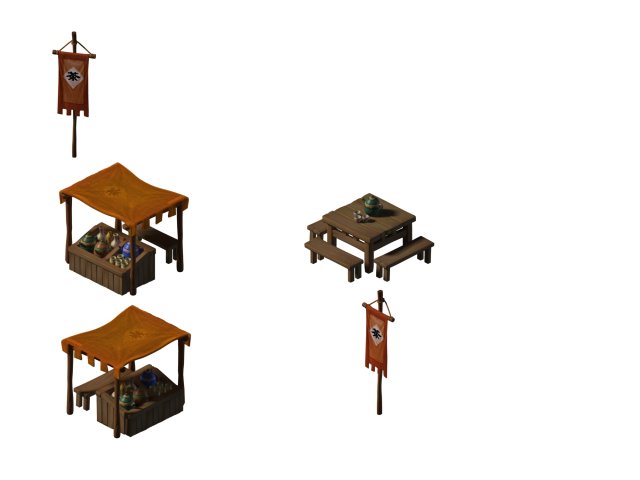 ancient capital of the building - cool cool salad stand Model 3D .c4d .max .obj .3ds .fbx .stl .blend 