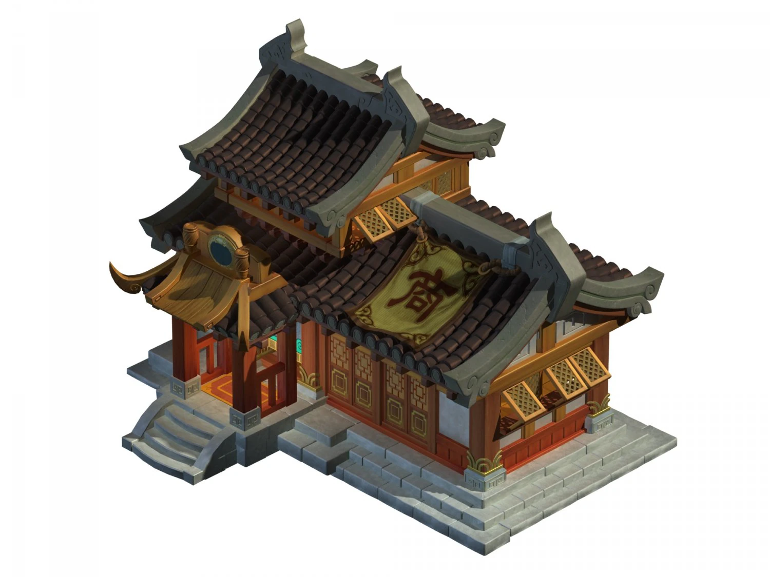ancient capital architecture - chamber of commerce 3D Model .c4d .max .obj .3ds .fbx .stl .blend 