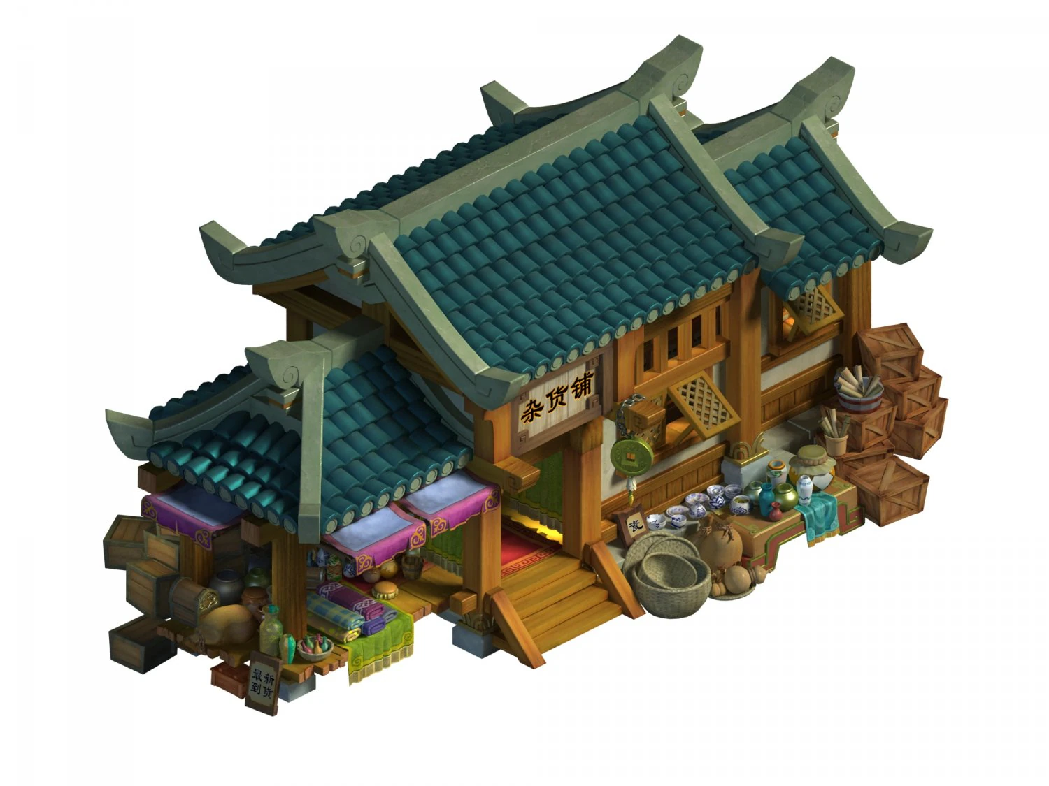 ancient capital building - debris shop 3D Model .c4d .max .obj .3ds .fbx .stl .blend 