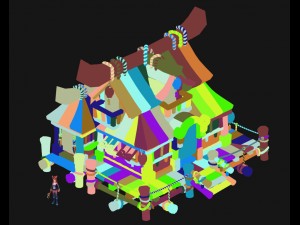 cartoon city - ordinary houses 3D मॉडल