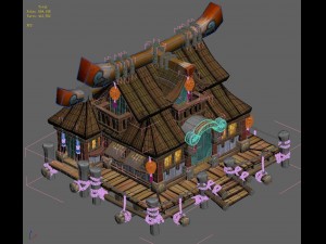 cartoon city - ordinary houses 3D मॉडल