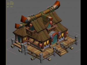 cartoon city - ordinary houses 3D Model