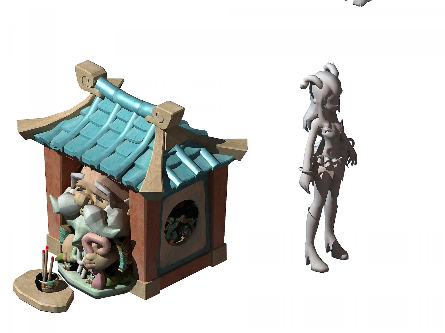 cartoon city - protect the land of god 3D Model .c4d .max .obj .3ds .fbx .stl .blend 