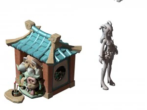 cartoon city - protect the land of god 3D Model