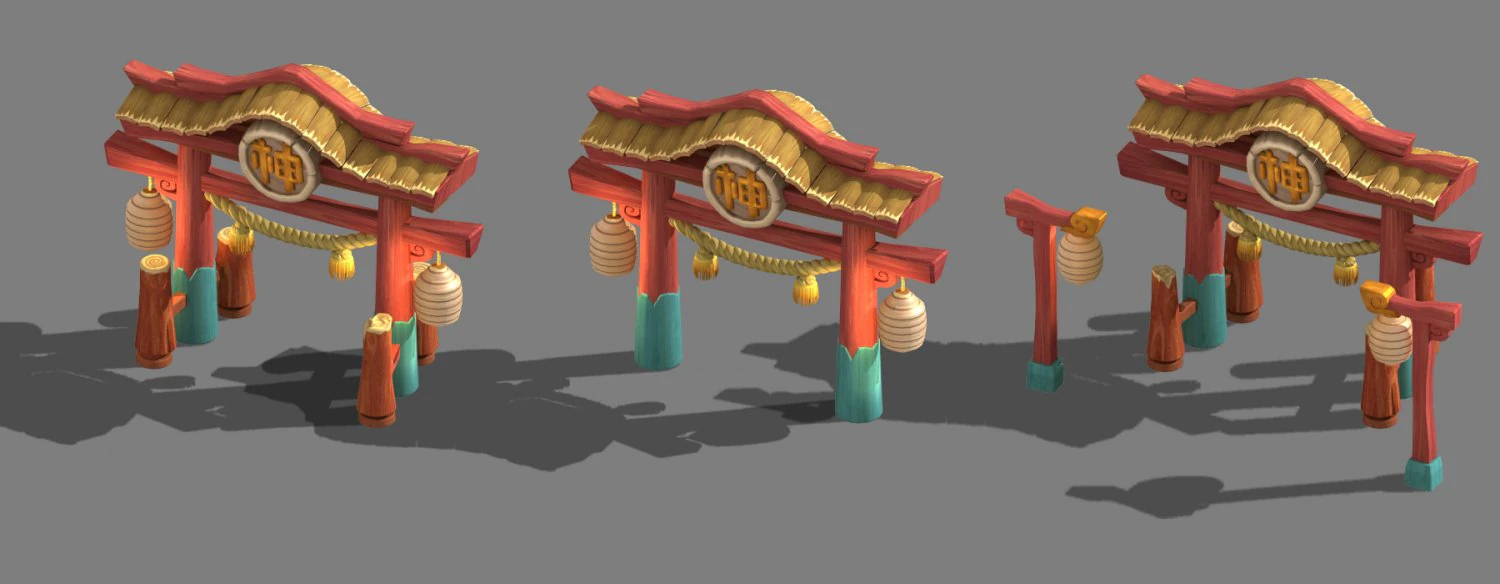 cartoon city - gate door 06 3D Model .c4d .max .obj .3ds .fbx .stl .blend