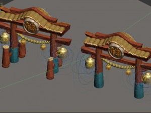 cartoon city - gate door 06 Modello 3D