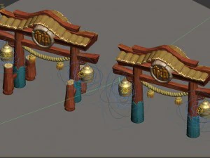 cartoon city - gate door 06 3D Model