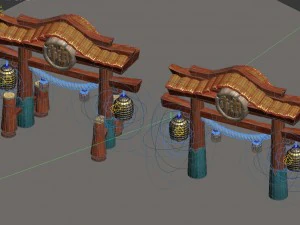 cartoon city - gate door 06 3D Model