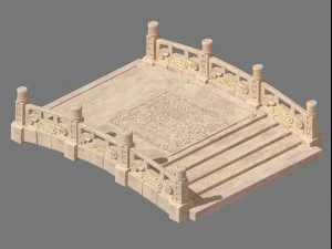 cartoon city - stone bridge 20 3D Model