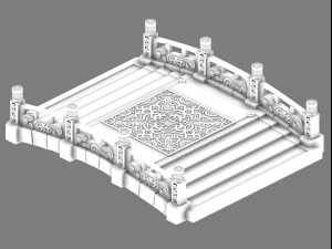 cartoon city - stone bridge 20 3D Model