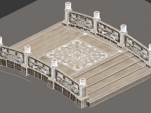 cartoon city - stone bridge 20 Modello 3D