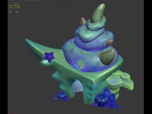 cartoon underwater city - shell 2 3D Model