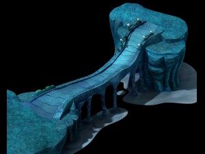 cartoon underwater city - royal bridge 3D Model