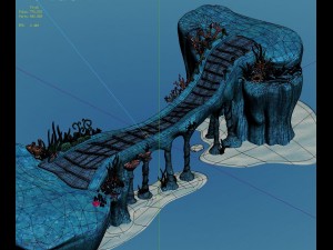cartoon underwater city - royal bridge 3D Model