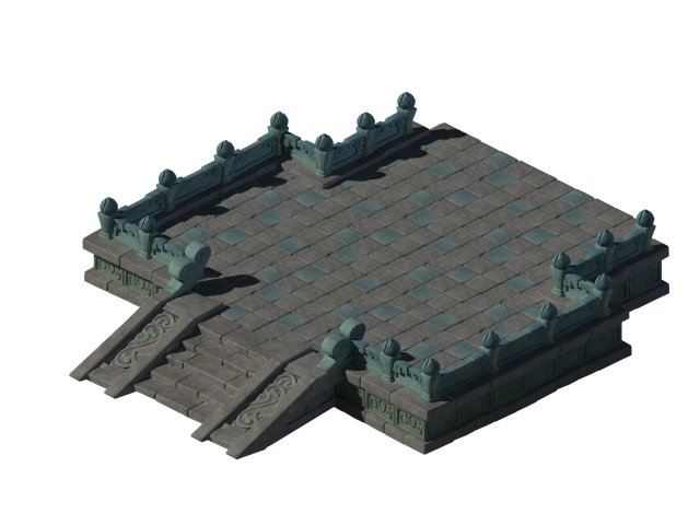 kunlun - square big base 02 3D मॉडल .c4d .max .obj .3ds .fbx .stl .blend 