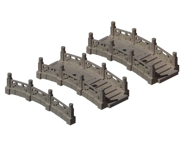 kunlun - square stone bridge 01 Modèle 3D .c4d .max .obj .3ds .fbx .stl .blend 
